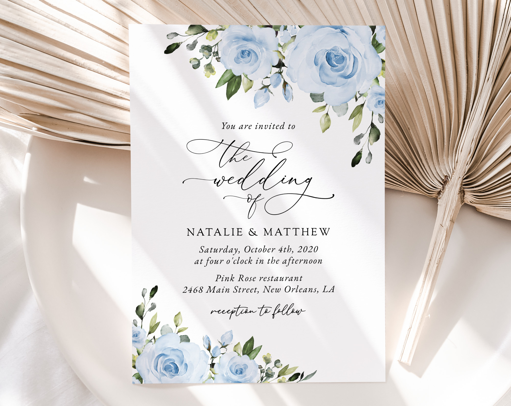 Dusty Blue Flowers Wedding Invitation Suite, Wedding Stationery, Printable File, Edit Yourself, SH24 Dusty Blue Flowers Wedding Invitation Suite, Wedding Stationery, Printable File, Edit Yourself, SH24