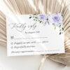 Purple Flowers Wedding Invitation Suite, Wedding Stationery, Printable File, Edit Yourself, SH29