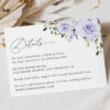 Purple Flowers Wedding Invitation Suite, Wedding Stationery, Printable File, Edit Yourself, SH29