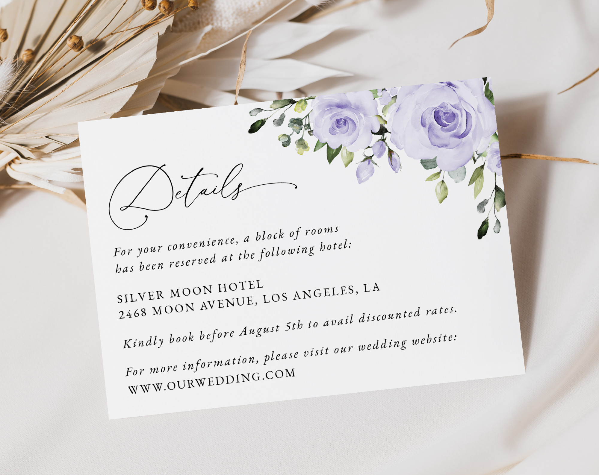 Purple Flowers Wedding Invitation Suite, Wedding Stationery, Printable File, Edit Yourself, SH29