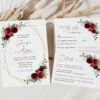 Burgundy Red Flowers Wedding Invitation Suite, Wedding Stationery, Printable File, Edit Yourself, SH34 Burgundy Red Flowers Wedding Invitation Suite, Wedding Stationery, Printable File, Edit Yourself, SH34