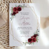 Burgundy Red Flowers Wedding Invitation Suite, Wedding Stationery, Printable File, Edit Yourself, SH34 Burgundy Red Flowers Wedding Invitation Suite, Wedding Stationery, Printable File, Edit Yourself, SH34