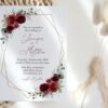 Burgundy Red Flowers Wedding Invitation Suite, Wedding Stationery, Printable File, Edit Yourself, SH34 Burgundy Red Flowers Wedding Invitation Suite, Wedding Stationery, Printable File, Edit Yourself, SH34