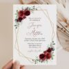 Burgundy Red Flowers Wedding Invitation Suite, Wedding Stationery, Printable File, Edit Yourself, SH34 Burgundy Red Flowers Wedding Invitation Suite, Wedding Stationery, Printable File, Edit Yourself, SH34