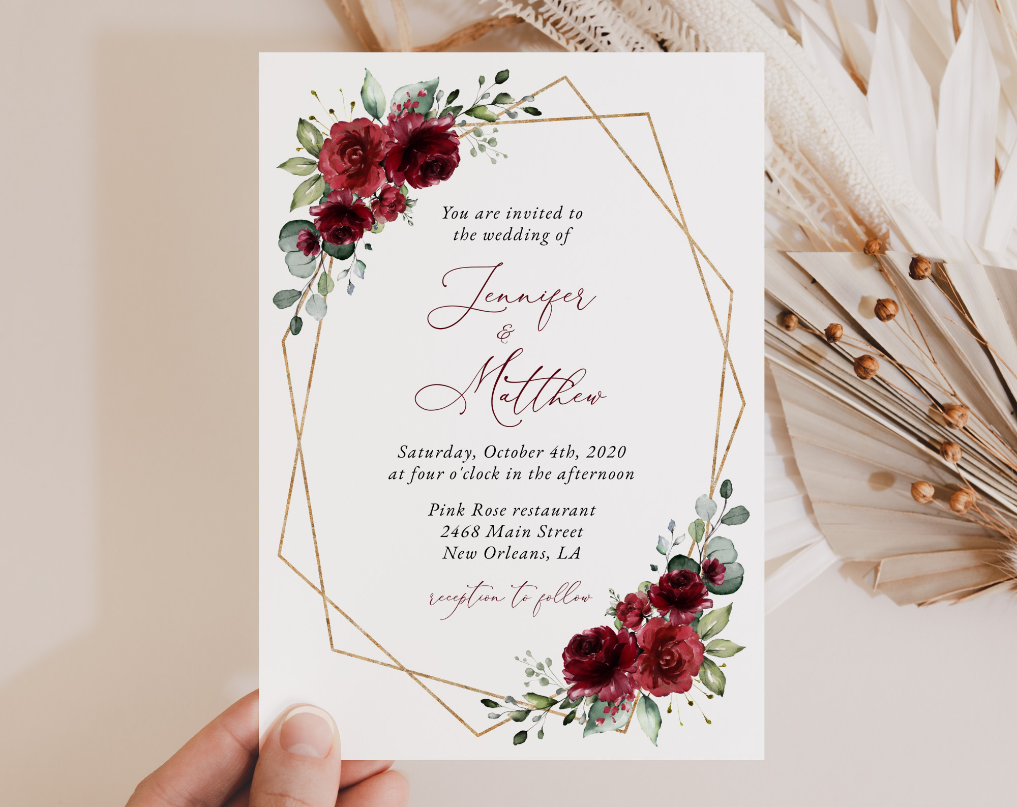 Burgundy Red Flowers Wedding Invitation Suite, Wedding Stationery, Printable File, Edit Yourself, SH34 Burgundy Red Flowers Wedding Invitation Suite, Wedding Stationery, Printable File, Edit Yourself, SH34