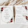 Burgundy and Pink Flowers Wedding Invitation Suite, Wedding Stationery, Printable File, Edit Yourself, SH36 Burgundy and Pink Flowers Wedding Invitation Suite, Wedding Stationery, Printable File, Edit Yourself, SH36