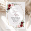 Burgundy and Pink Flowers Wedding Invitation Suite, Wedding Stationery, Printable File, Edit Yourself, SH36 Burgundy and Pink Flowers Wedding Invitation Suite, Wedding Stationery, Printable File, Edit Yourself, SH36