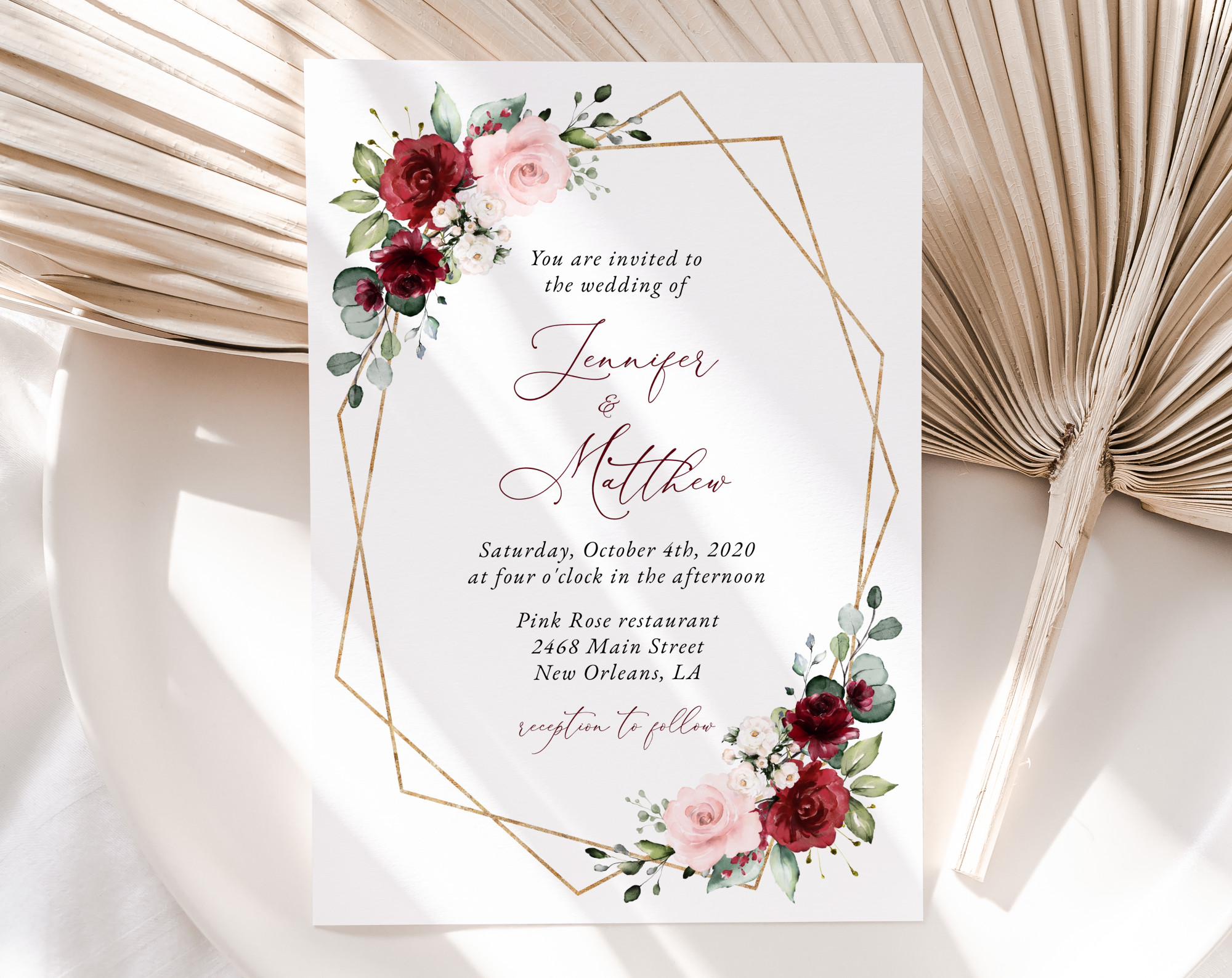 Burgundy and Pink Flowers Wedding Invitation Suite, Wedding Stationery, Printable File, Edit Yourself, SH36 Burgundy and Pink Flowers Wedding Invitation Suite, Wedding Stationery, Printable File, Edit Yourself, SH36