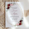 Burgundy and Pink Flowers Wedding Invitation Suite, Wedding Stationery, Printable File, Edit Yourself, SH36 Burgundy and Pink Flowers Wedding Invitation Suite, Wedding Stationery, Printable File, Edit Yourself, SH36
