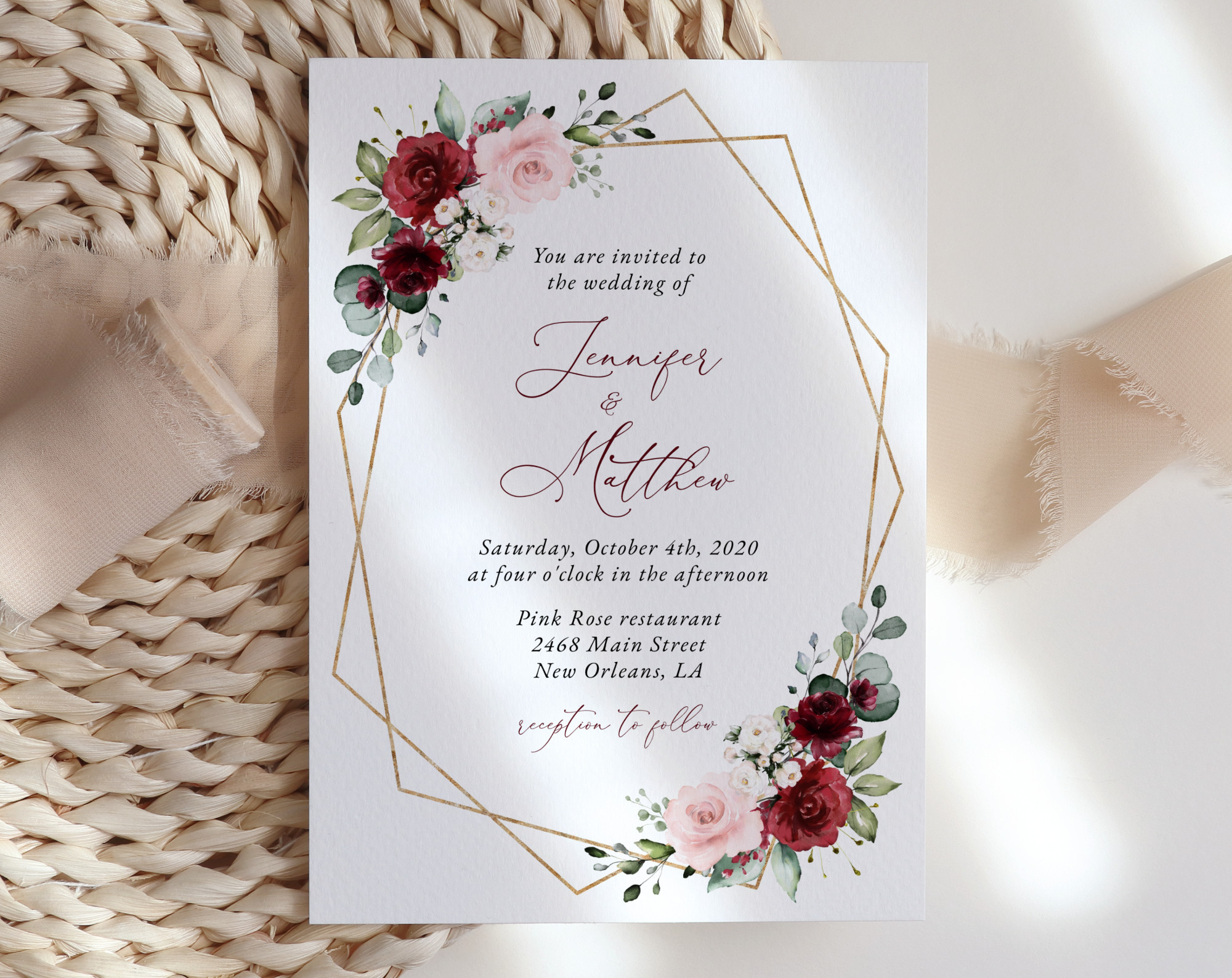 Burgundy and Pink Flowers Wedding Invitation Suite, Wedding Stationery, Printable File, Edit Yourself, SH36 Burgundy and Pink Flowers Wedding Invitation Suite, Wedding Stationery, Printable File, Edit Yourself, SH36