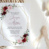 Burgundy and Pink Flowers Wedding Invitation Suite, Wedding Stationery, Printable File, Edit Yourself, SH36 Burgundy and Pink Flowers Wedding Invitation Suite, Wedding Stationery, Printable File, Edit Yourself, SH36