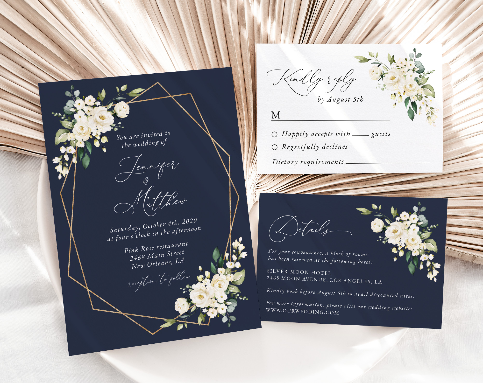 Navy and White Flowers Wedding Invitation Suite, Wedding Stationery, Printable File, Edit Yourself, SH41 Navy and White Flowers Wedding Invitation Suite, Wedding Stationery, Printable File, Edit Yourself, SH41