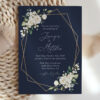 Navy and White Flowers Wedding Invitation Suite, Wedding Stationery, Printable File, Edit Yourself, SH41 Navy and White Flowers Wedding Invitation Suite, Wedding Stationery, Printable File, Edit Yourself, SH41