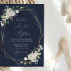 Navy and White Flowers Wedding Invitation Suite, Wedding Stationery, Printable File, Edit Yourself, SH41 Navy and White Flowers Wedding Invitation Suite, Wedding Stationery, Printable File, Edit Yourself, SH41