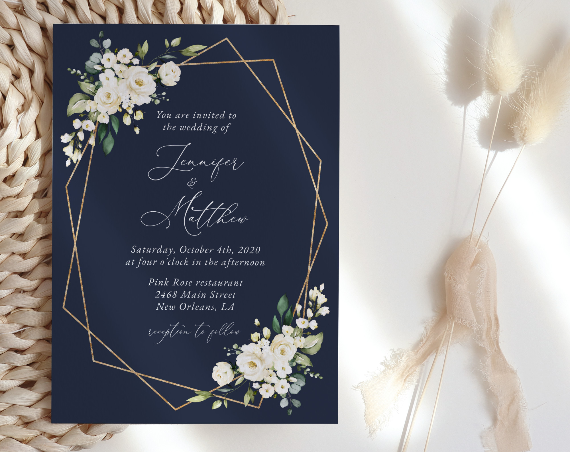 Navy and White Flowers Wedding Invitation Suite, Wedding Stationery, Printable File, Edit Yourself, SH41 Navy and White Flowers Wedding Invitation Suite, Wedding Stationery, Printable File, Edit Yourself, SH41