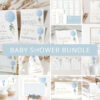 Blue Balloon Baby Shower Bundle, Boy Baby Shower, Printable File, Edit Yourself, SH15