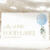 Blue Balloon Food Label, Baby Shower Decoration, Boy Baby Shower, Printable File, Edit Yourself, SH15 Blue Balloon Food Label, Baby Shower Decoration, Boy Baby Shower, Printable File, Edit Yourself, SH15