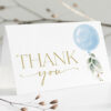 Blue Balloon Thank You Card, Boy Baby Shower, Printable File, Edit Yourself, SH15