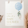 Blue Balloon Welcome Sign, Baby Shower Sign, Boy Baby Shower, Printable File, Edit Yourself, SH15