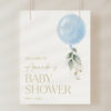 Blue Balloon Welcome Sign, Baby Shower Sign, Boy Baby Shower, Printable File, Edit Yourself, SH15