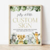 Jungle Animals Custom Sign, Birthday Sign, First Birthday, Boy Birthday, Printable File, Edit Yourself, SH22
