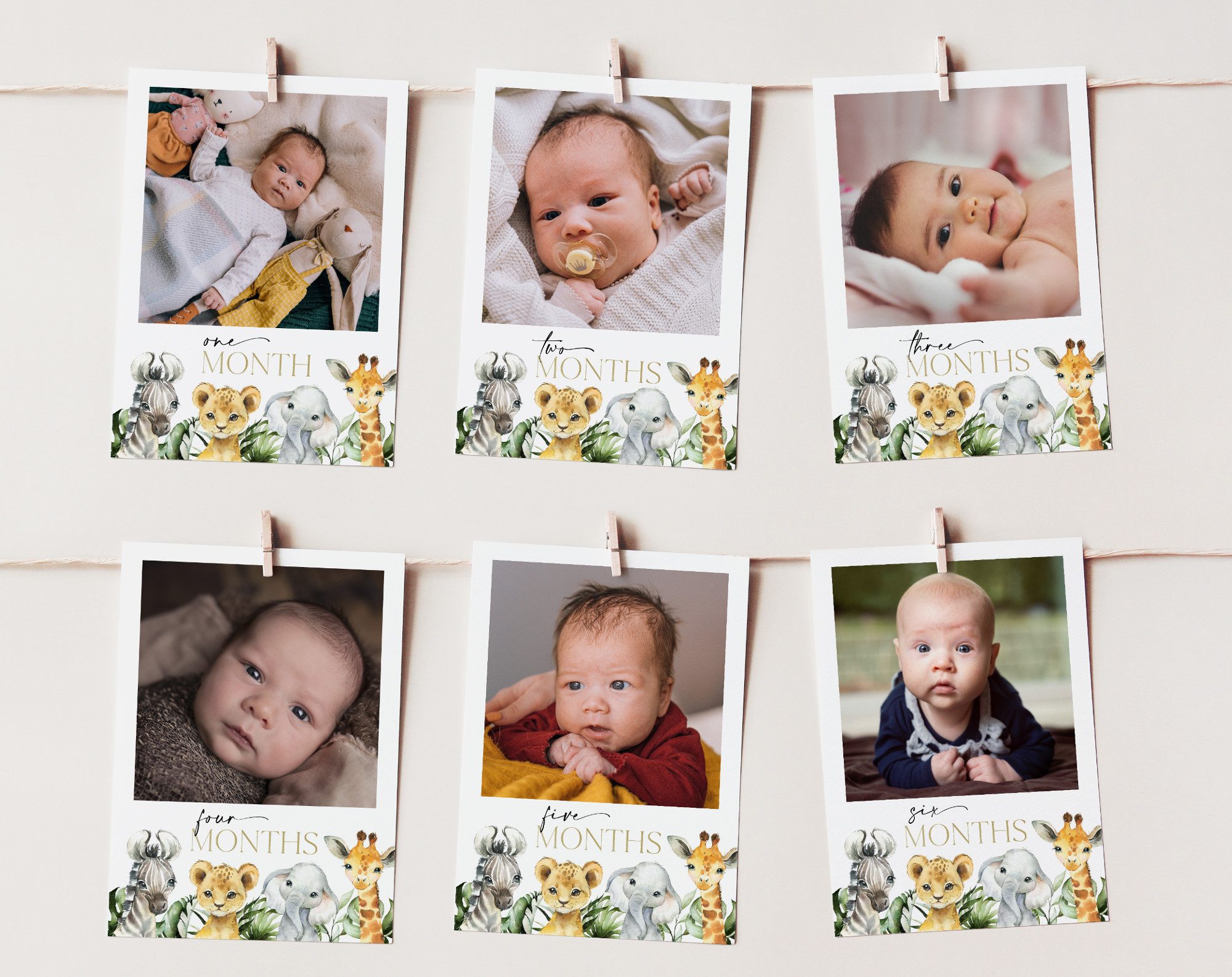 Jungle Animals First Year Photos, First Birthday, Boy Birthday, Printable File, Edit Yourself, SH22 Jungle Animals First Year Photos, First Birthday, Boy Birthday, Printable File, Edit Yourself, SH22