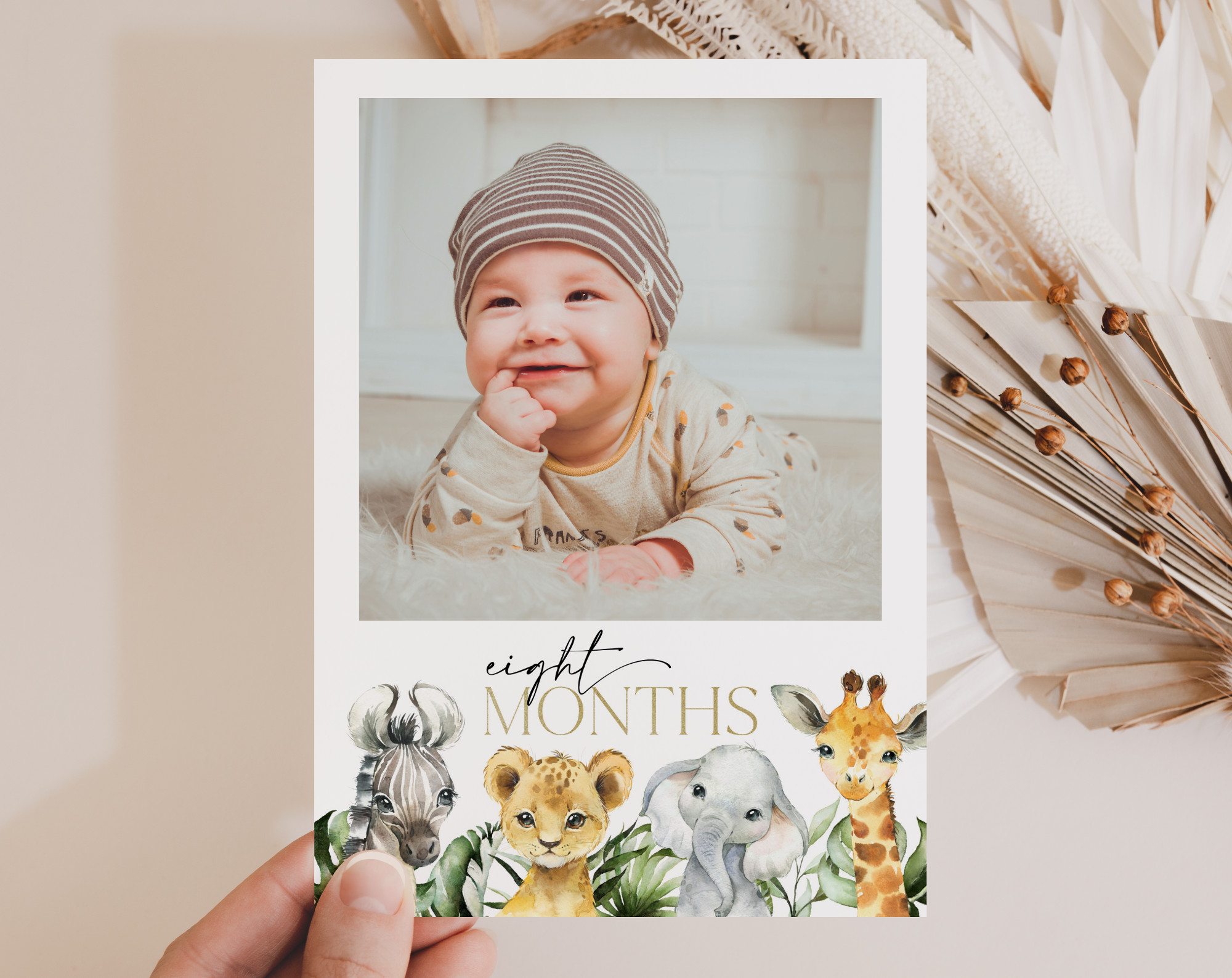 Jungle Animals First Year Photos, First Birthday, Boy Birthday, Printable File, Edit Yourself, SH22