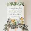 Jungle Animals Welcome Sign, Birthday Sign, First Birthday, Boy Birthday, Printable File, Edit Yourself, SH22