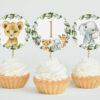 Jungle Animals Cupcake Toppers, First Birthday, Boy Birthday, Printable File, Edit Yourself, SH22