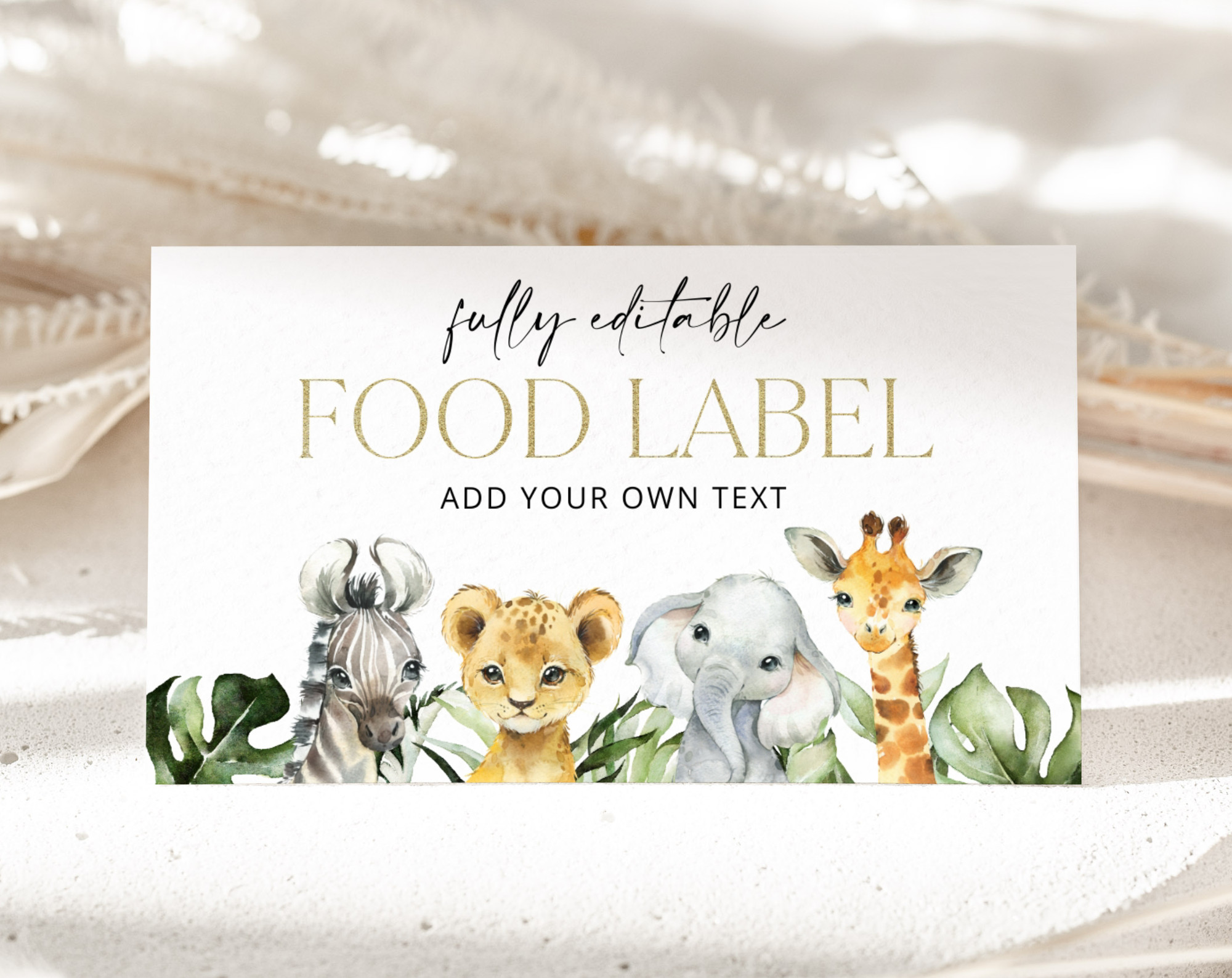 Jungle Animals Food Label, First Birthday, Boy Birthday, Printable File, Edit Yourself, SH22 Jungle Animals Food Label, First Birthday, Boy Birthday, Printable File, Edit Yourself, SH22