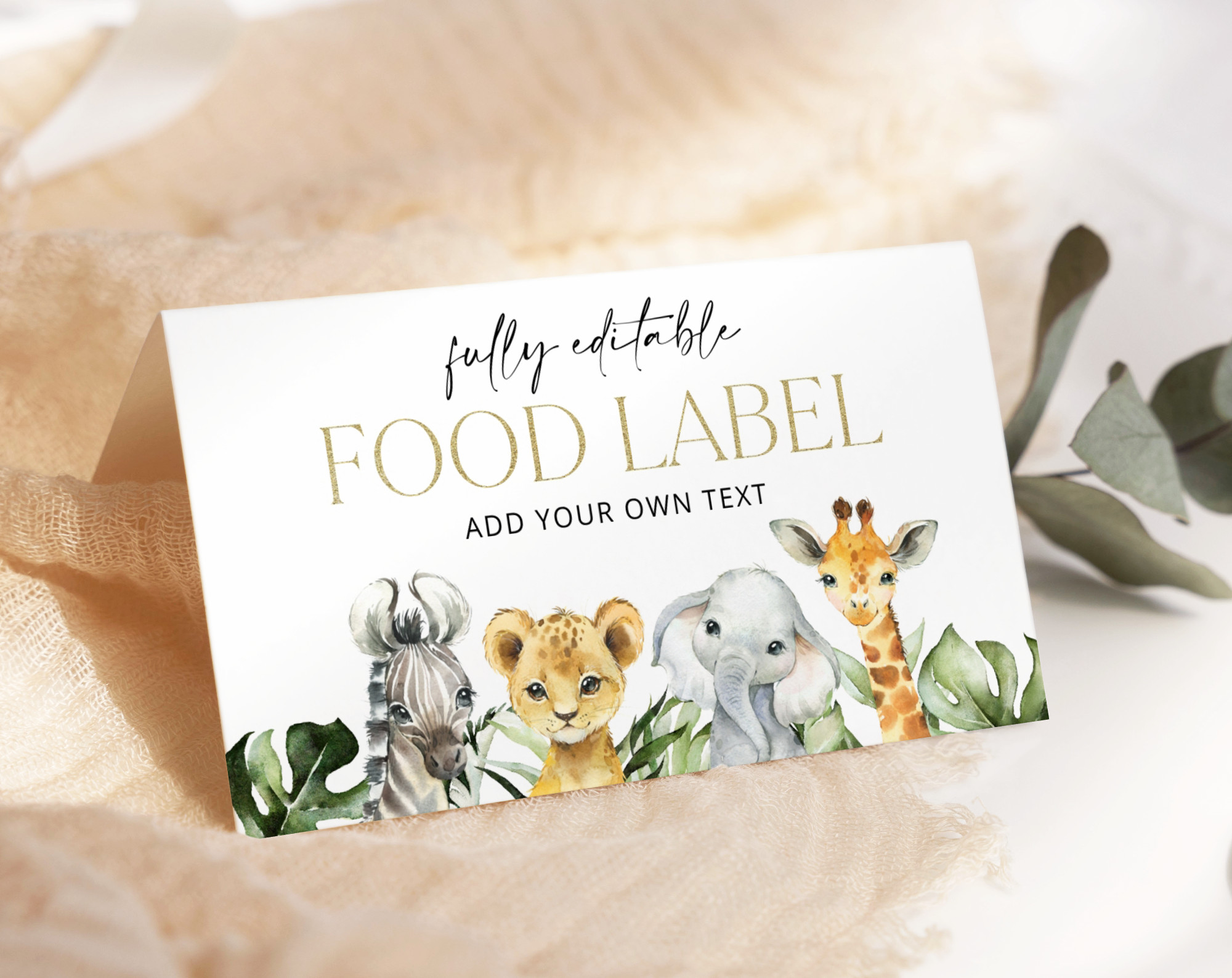Jungle Animals Food Label, First Birthday, Boy Birthday, Printable File, Edit Yourself, SH22 Jungle Animals Food Label, First Birthday, Boy Birthday, Printable File, Edit Yourself, SH22