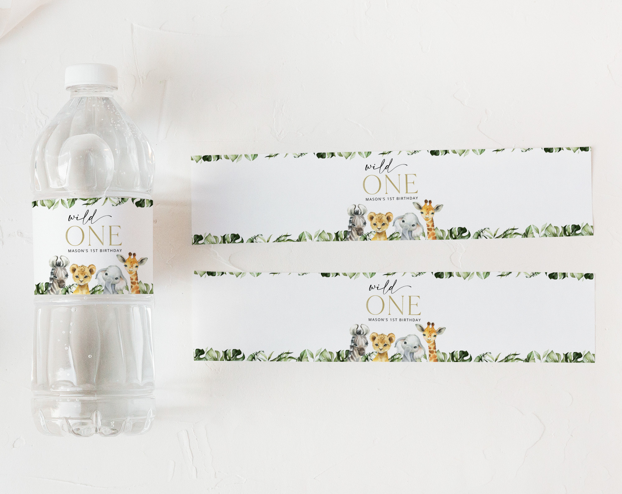 Jungle Animals Water Bottle Labels, First Birthday, Boy Birthday, Printable File, Edit Yourself, SH22 Jungle Animals Water Bottle Labels, First Birthday, Boy Birthday, Printable File, Edit Yourself, SH22