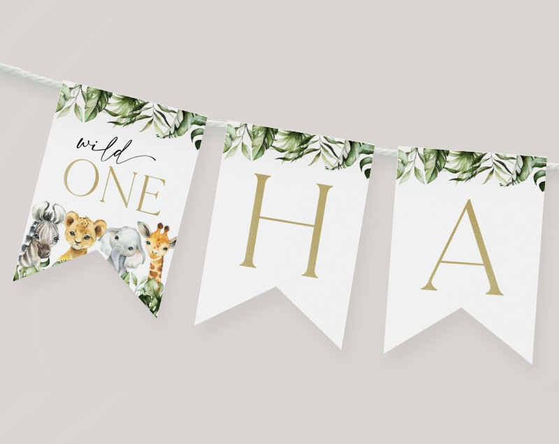 Jungle Animals Happy Birthday Banner, First Birthday, Boy Birthday, Printable File, Edit Yourself, SH22 Jungle Animals Happy Birthday Banner, First Birthday, Boy Birthday, Printable File, Edit Yourself, SH22
