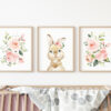 Cute Bunny Pink Flowers Nursery Wall Art, Nursery Prints, Girl Nursery Decor, Printable File, SH05 Cute Bunny Pink Flowers Nursery Wall Art, Nursery Prints, Girl Nursery Decor, Printable File, SH05