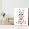 Little Bunny Pink Flowers Nursery Prints, Nursery Wall Art, Girl Nursery Decor, Printable File, SH05