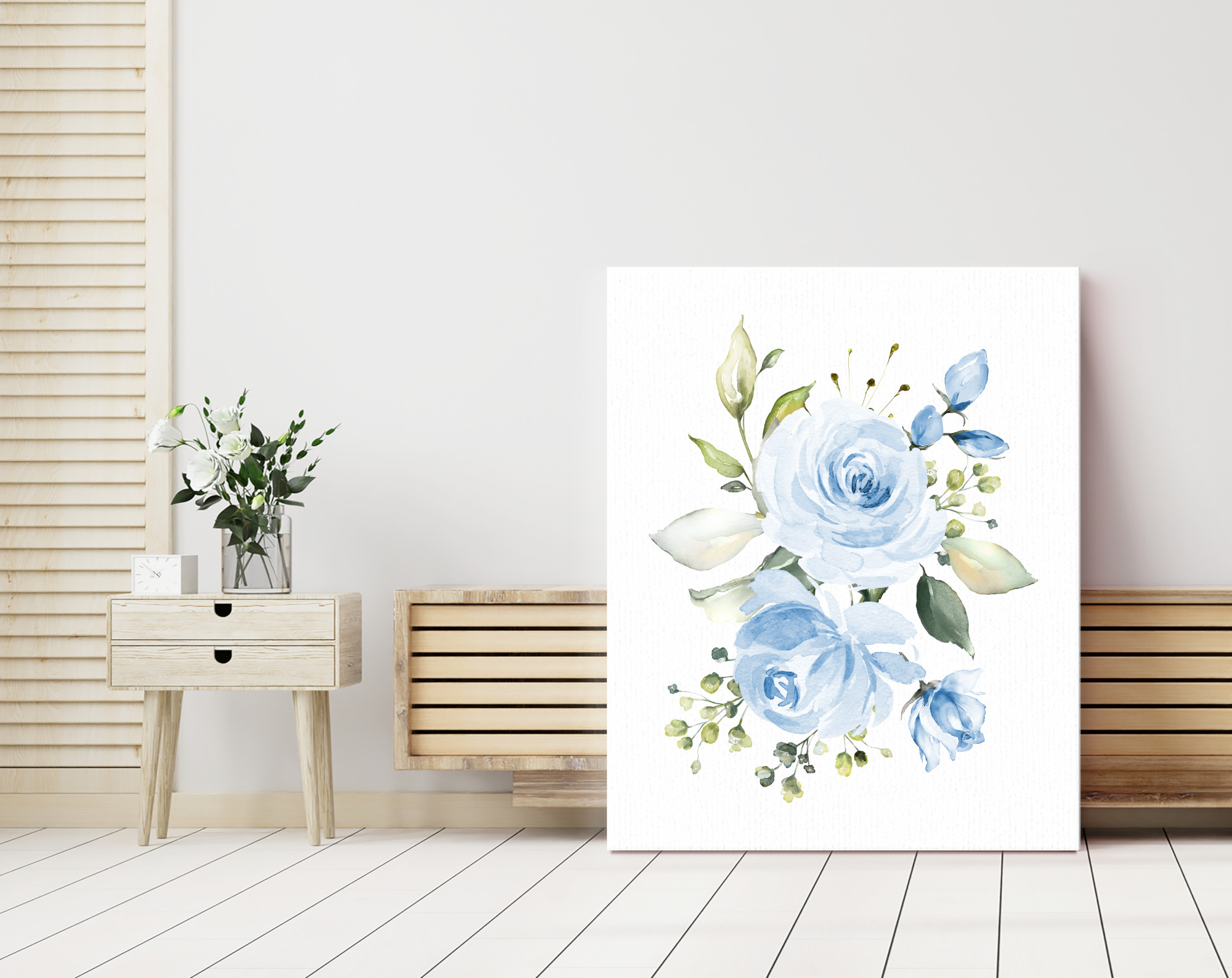 Blue Flowers Nursery Prints, Nursery Wall Art, Boy Nursery Decor, Printable File, SH10