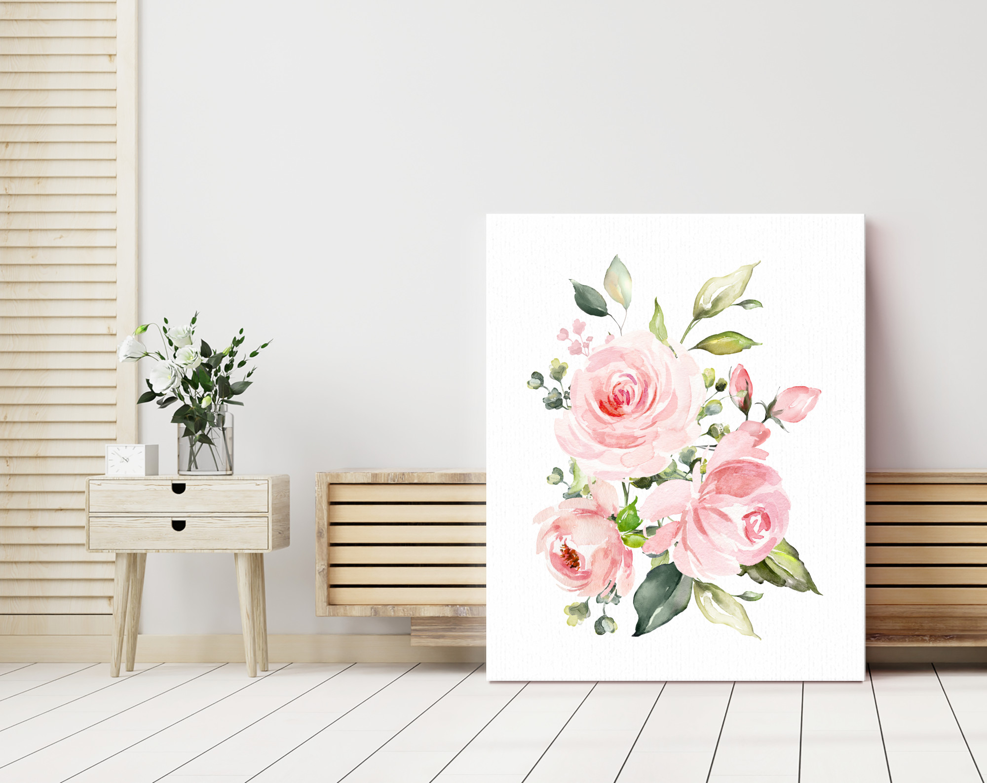Pink Flowers Nursery Prints, Nursery Wall Art, Girl Nursery Decor, Printable File, SH10