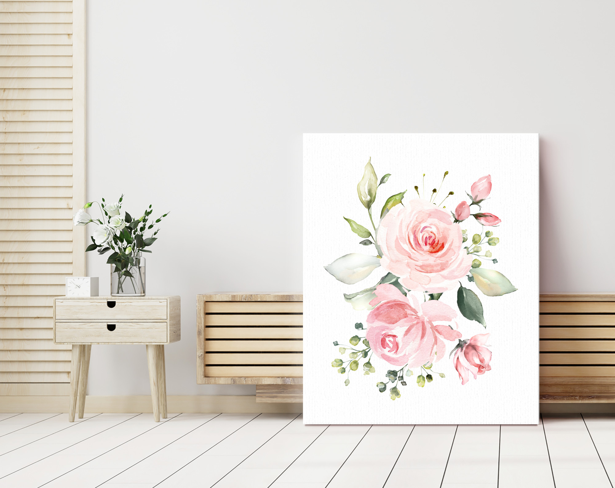 Pink Flowers Nursery Prints, Nursery Wall Art, Girl Nursery Decor, Printable File, SH10