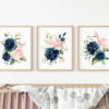 Navy and Blush Flowers Nursery Prints, Nursery Wall Art, Gender Neutral, Printable File, SH10 Navy and Blush Flowers Nursery Prints, Nursery Wall Art, Gender Neutral, Printable File, SH10