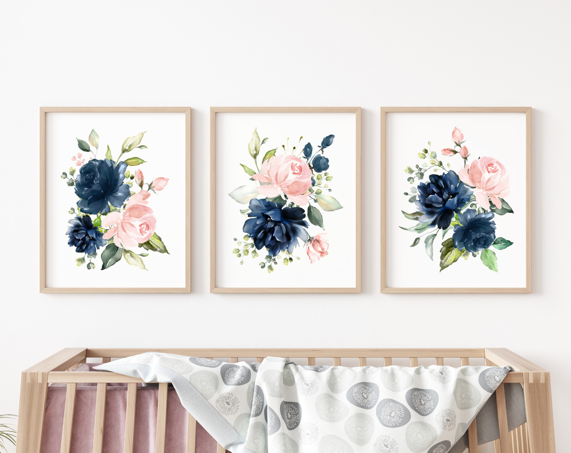 Navy floral nursery hotsell