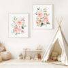 Pink Flowers Nursery Prints, Nursery Wall Art, Girl Nursery Decor, Printable File, SH10