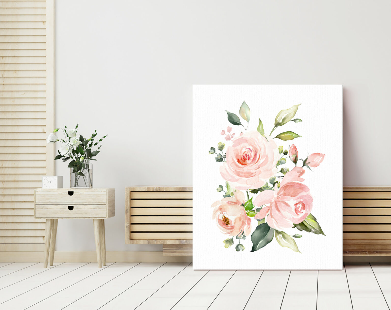 Pink Flowers Lion Nursery Prints - Set of 3 - Nursery Wall Art