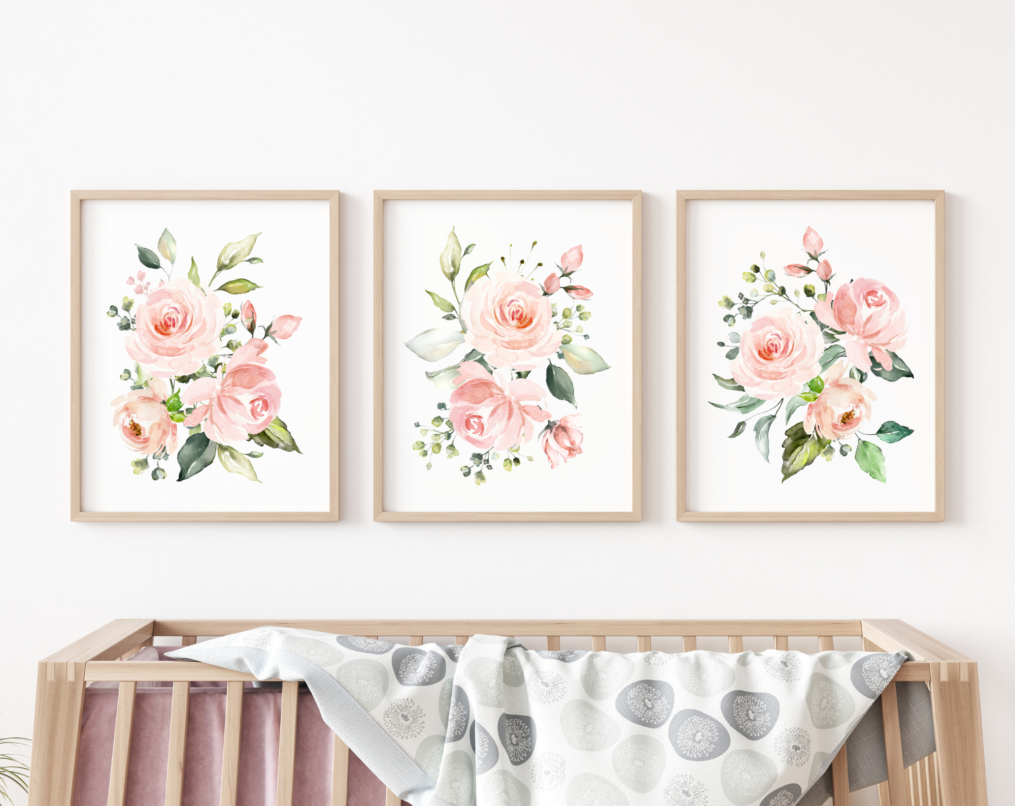 Pink Flowers Nursery Prints, Nursery Wall Art, Girl Nursery Decor, Printable File, SH10 Pink Flowers Nursery Prints, Nursery Wall Art, Girl Nursery Decor, Printable File, SH10