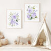 Purple Flowers Nursery Prints, Nursery Wall Art, Gender Neutral Nursery, Printable File, SH10