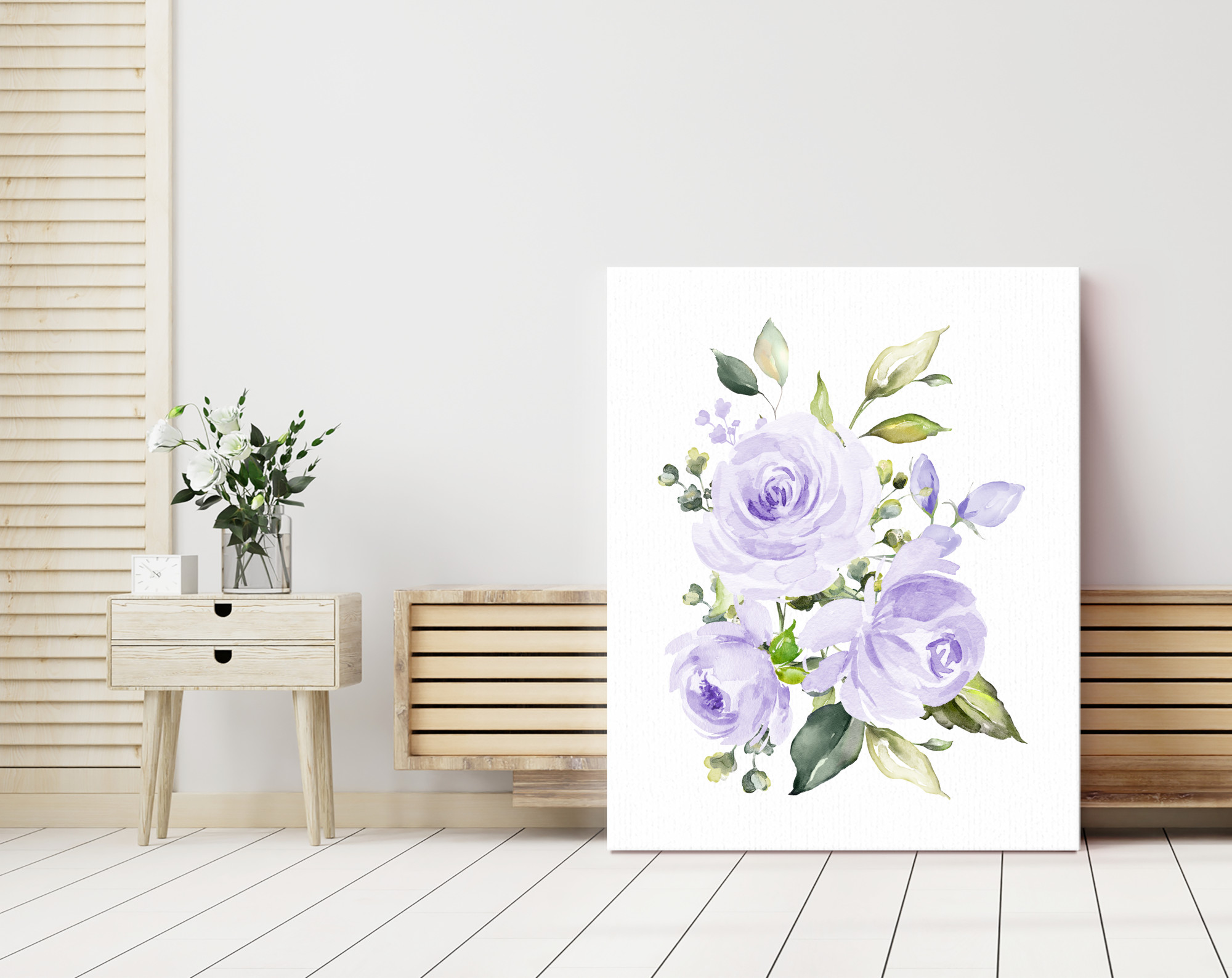 Purple Flowers Nursery Prints, Nursery Wall Art, Gender Neutral, Printable File, SH10