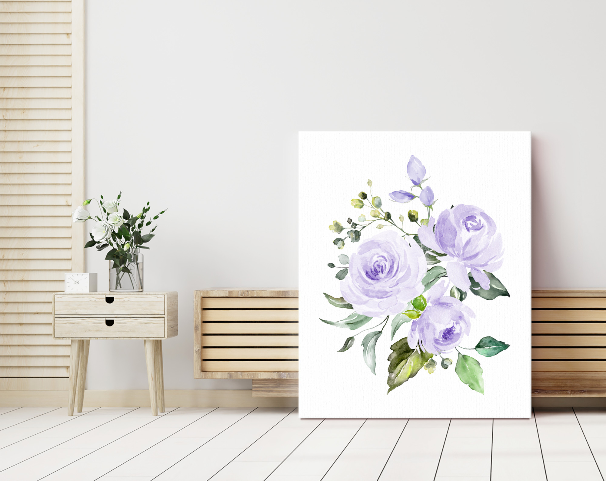 Purple Flowers Nursery Prints, Nursery Wall Art, Gender Neutral, Printable File, SH10