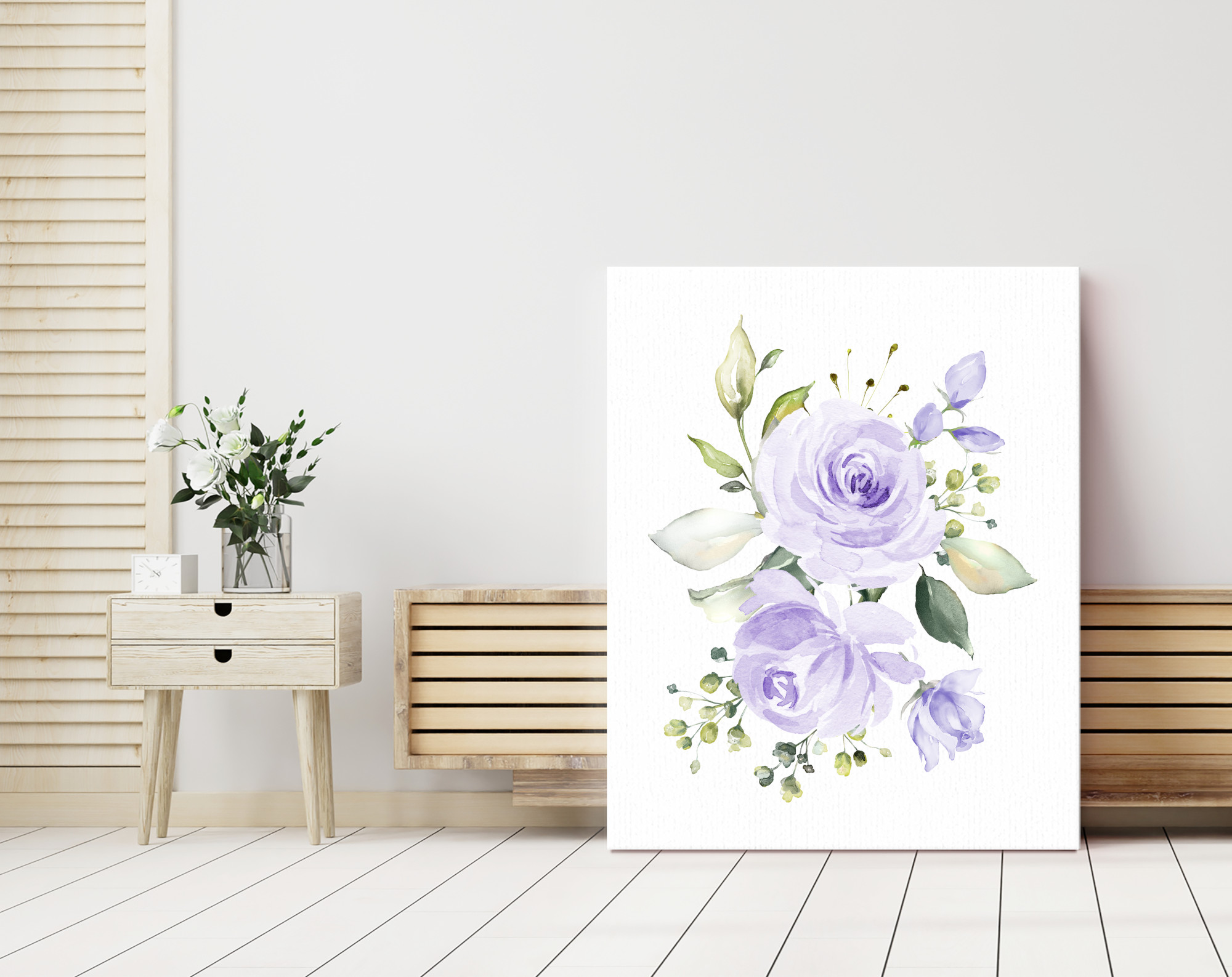 Purple Flowers Nursery Prints, Nursery Wall Art, Gender Neutral, Printable File, SH10