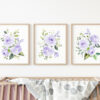 Purple Flowers Nursery Prints, Nursery Wall Art, Gender Neutral, Printable File, SH10