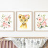 Pink Flowers Lion Nursery Prints, Jungle Animals, Nursery Wall Art, Girl Nursery Decor, Printable File, SH11 Pink Flowers Lion Nursery Prints, Jungle Animals, Nursery Wall Art, Girl Nursery Decor, Printable File, SH11