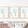 Blue Hot Air Balloon Animals Nursery Prints, Nursery Wall Art, Boy Nursery Decor, Printable File, SH20